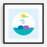 A Whale Kiss Illustrations Animals Children s Art Art Print/Poster