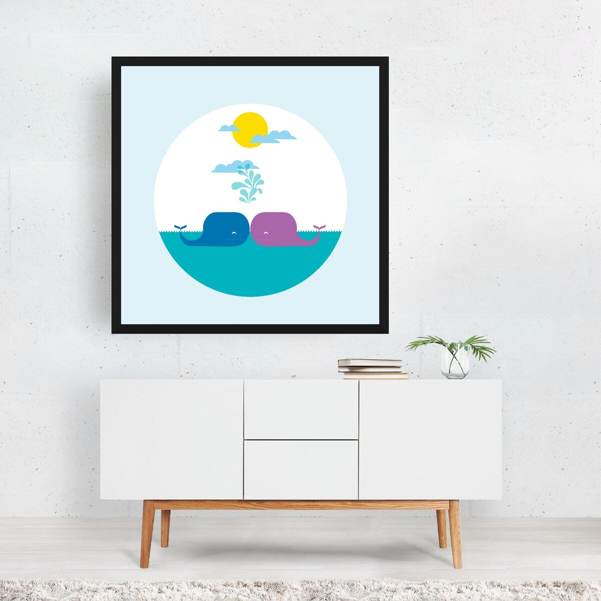 A Whale Kiss Illustrations Animals Children s Art Art Print/Poster