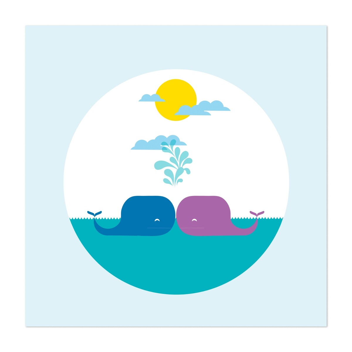 A Whale Kiss Illustrations Animals Children s Art Art Print/Poster
