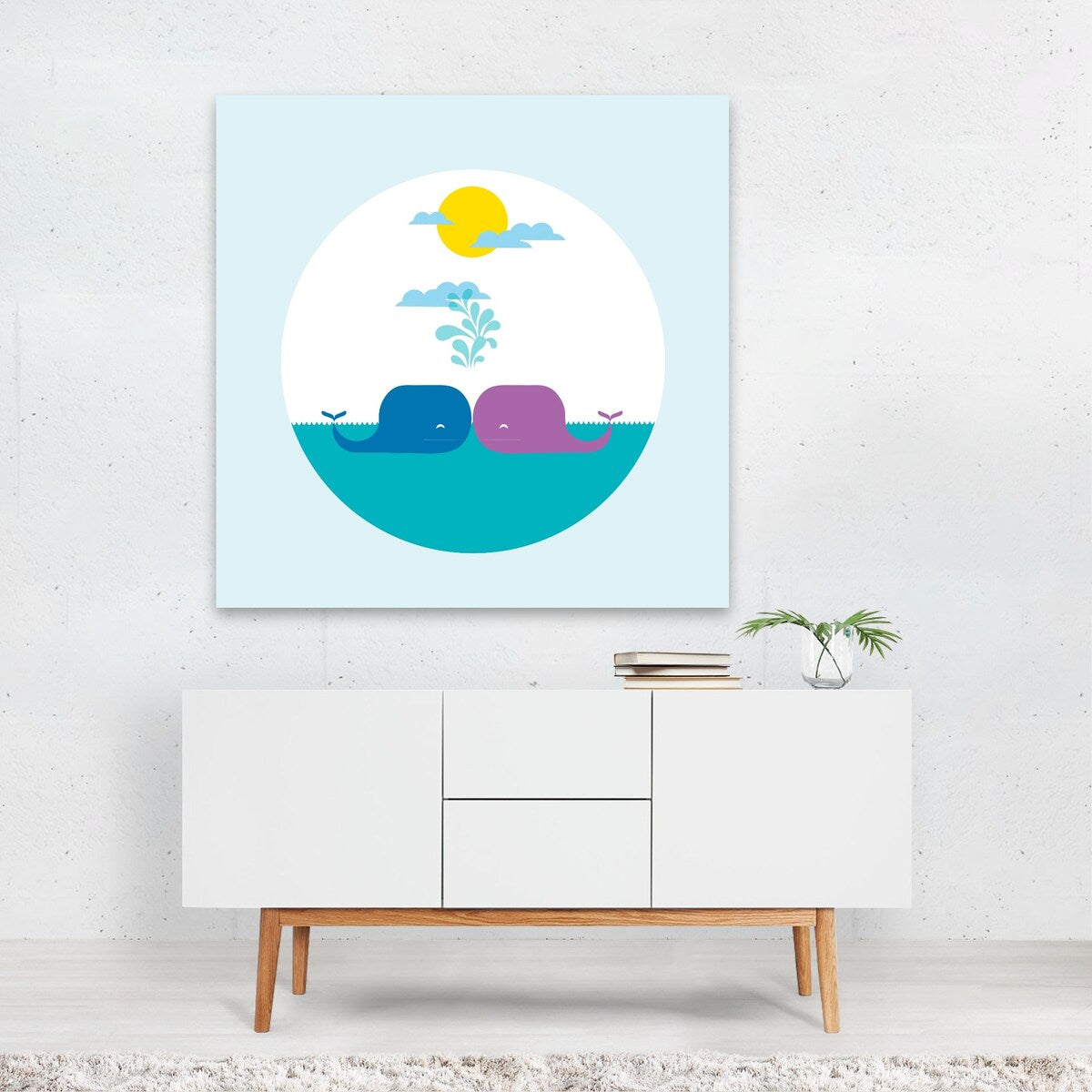 A Whale Kiss Illustrations Animals Children s Art Art Print/Poster