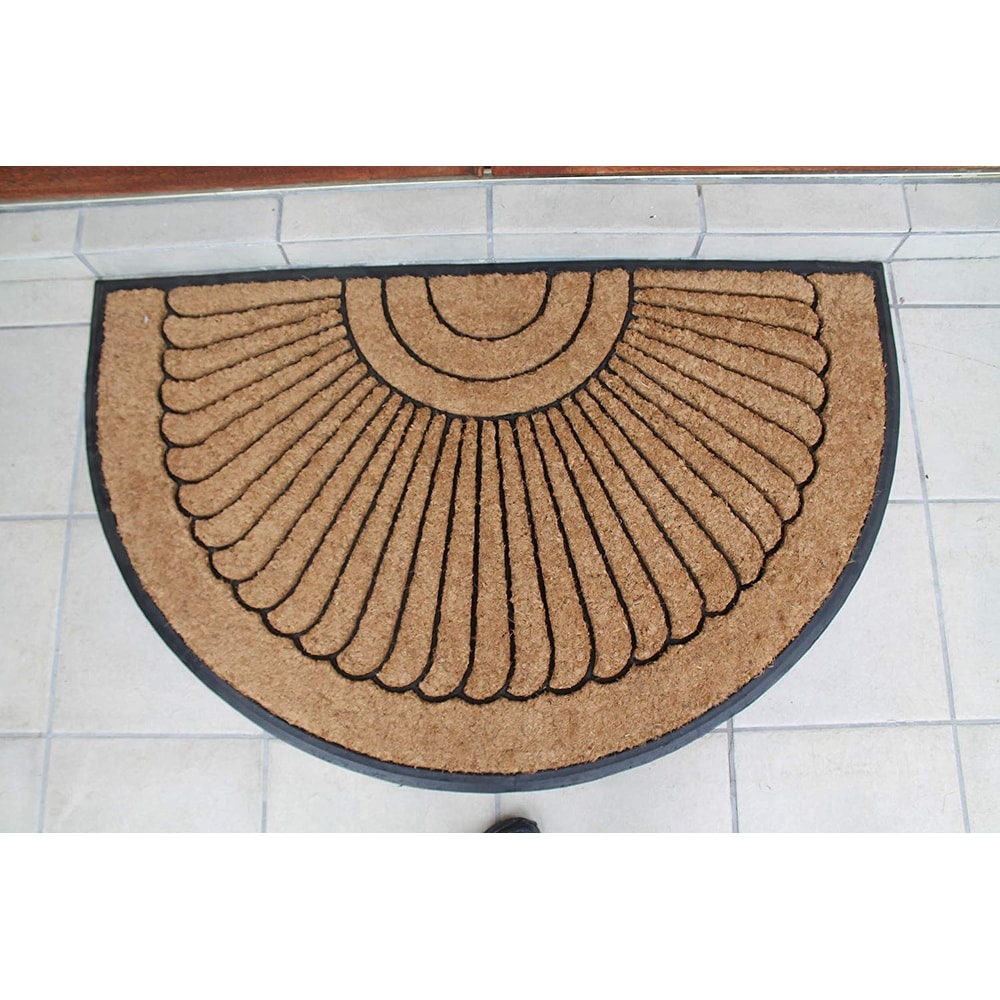 A1HC Sunburst Half Moon Tapered Edge Rubber/Coir Double Doormat