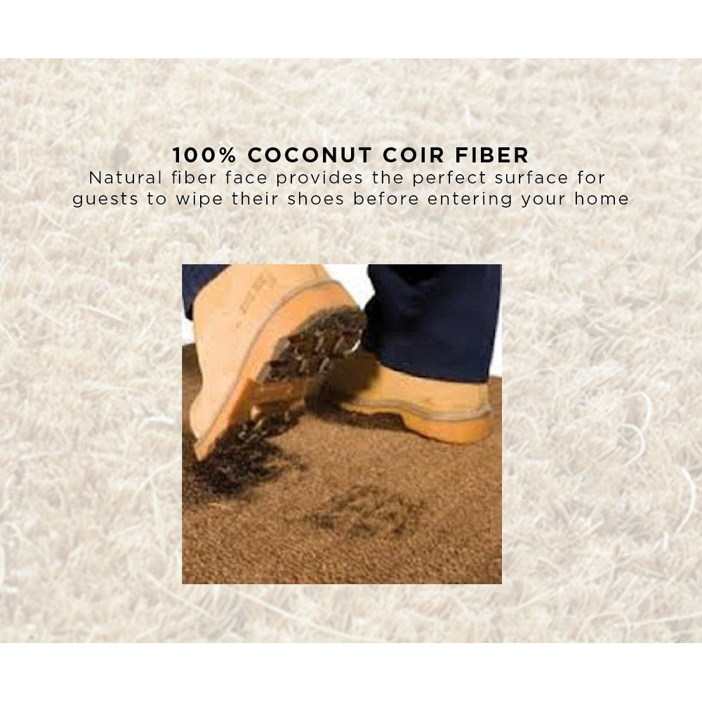 A1HC Sunburst Half Moon Tapered Edge Rubber/Coir Double Doormat