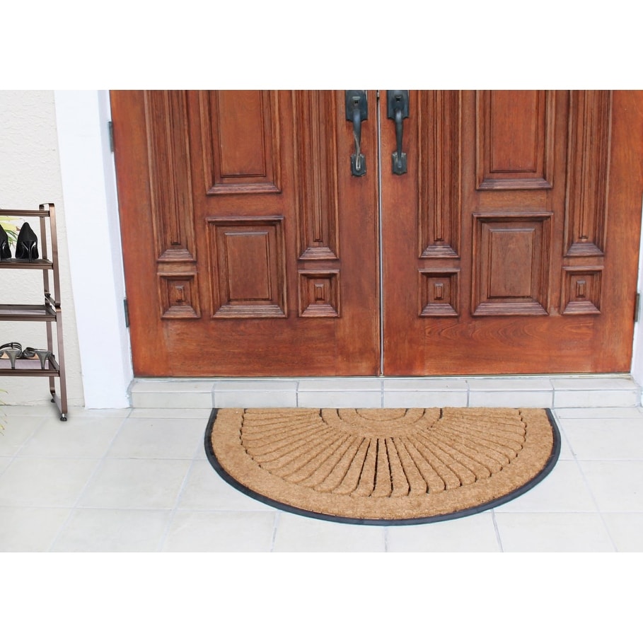 A1HC Sunburst Half Moon Tapered Edge Rubber/Coir Double Doormat