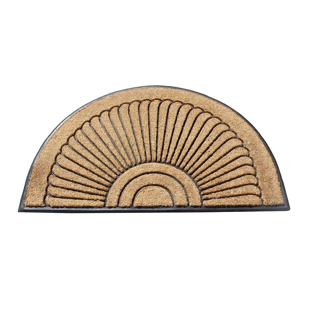 A1HC Sunburst Half Moon Tapered Edge Rubber/Coir Double Doormat