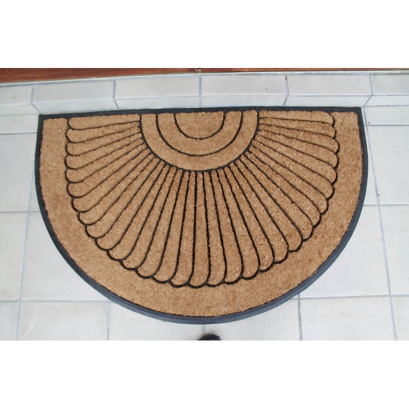 A1HC Sunburst Half Moon Tapered Edge Rubber/Coir Double Doormat