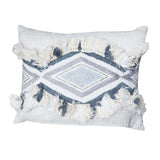 A1HC Cream-Grey Geometric Moroccan 14x20-inch Cotton Throw Pillow