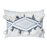A1HC Cream-Grey Geometric Moroccan 14x20-inch Cotton Throw Pillow