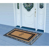 A1HC Natural Coir & Rubber Monogrammed Entrance Door Mats, Non-Slip, Flock Doormat, Thin-Profile Indoor Outdoor Doormat 24"x36"