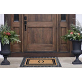 A1HC Natural Coir & Rubber Monogrammed Entrance Door Mats, Non-Slip, Flock Doormat, Thin-Profile Indoor Outdoor Doormat 24"x36"