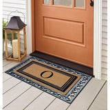 A1HC Natural Coir & Rubber Monogrammed Entrance Door Mats, Non-Slip, Flock Doormat, Thin-Profile Indoor Outdoor Doormat 24"x36"
