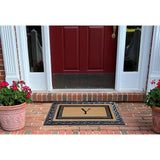 A1HC Natural Coir & Rubber Monogrammed Entrance Door Mats, Non-Slip, Flock Doormat, Thin-Profile Indoor Outdoor Doormat 24"x36"