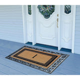 A1HC Natural Coir & Rubber Monogrammed Entrance Door Mats, Non-Slip, Flock Doormat, Thin-Profile Indoor Outdoor Doormat 24"x36"