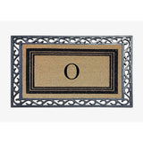 A1HC Natural Coir & Rubber Monogrammed Entrance Door Mats, Non-Slip, Flock Doormat, Thin-Profile Indoor Outdoor Doormat 24"x36"