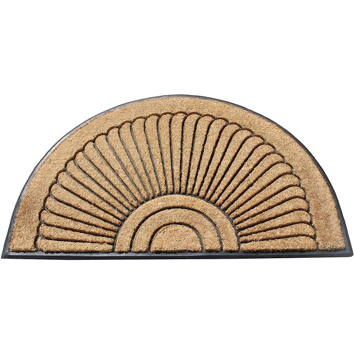 A1HC Sunburst Half Moon Tapered Edge Rubber/Coir Double Doormat