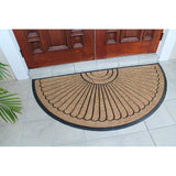A1HC Sunburst Half Moon Tapered Edge Rubber/Coir Double Doormat