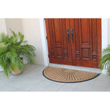 A1HC Sunburst Half Moon Tapered Edge Rubber/Coir Double Doormat