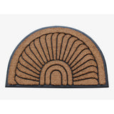 A1HC Sunburst Half Moon Tapered Edge Rubber/Coir Double Doormat
