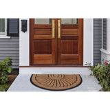 A1HC Sunburst Half Moon Tapered Edge Rubber/Coir Double Doormat