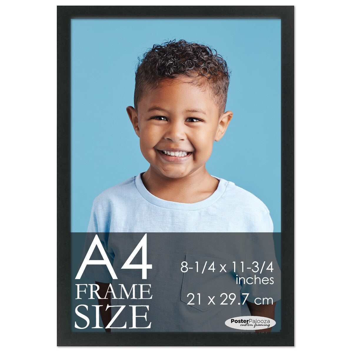 A4 Frame Black Modern Minimalist - Wooden 8.25x11.75 Frame - Modern Wood A4 Picture Frame For A4 Size Artwork or Documents
