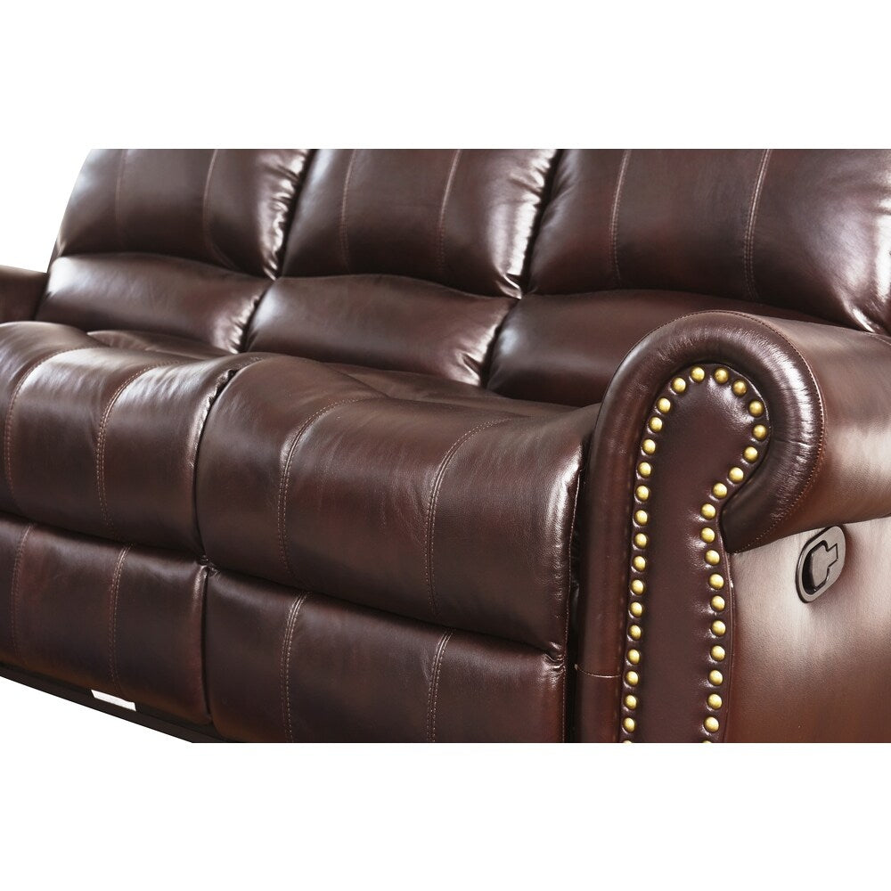 Abbyson Broadway Top Grain Leather Reclining 2 Piece Living Room Set