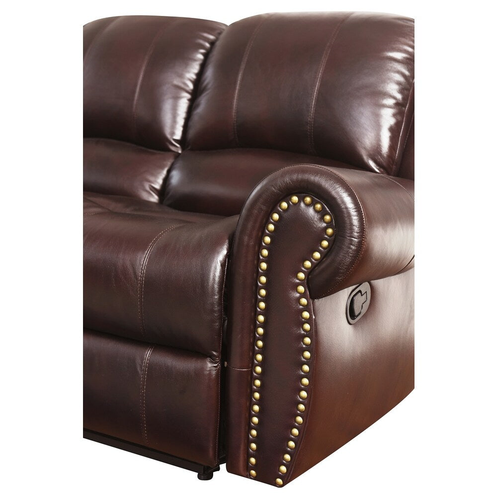 Abbyson Broadway Top Grain Leather Reclining 2 Piece Living Room Set