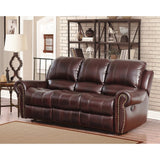 Abbyson Broadway Top Grain Leather Reclining 2 Piece Living Room Set