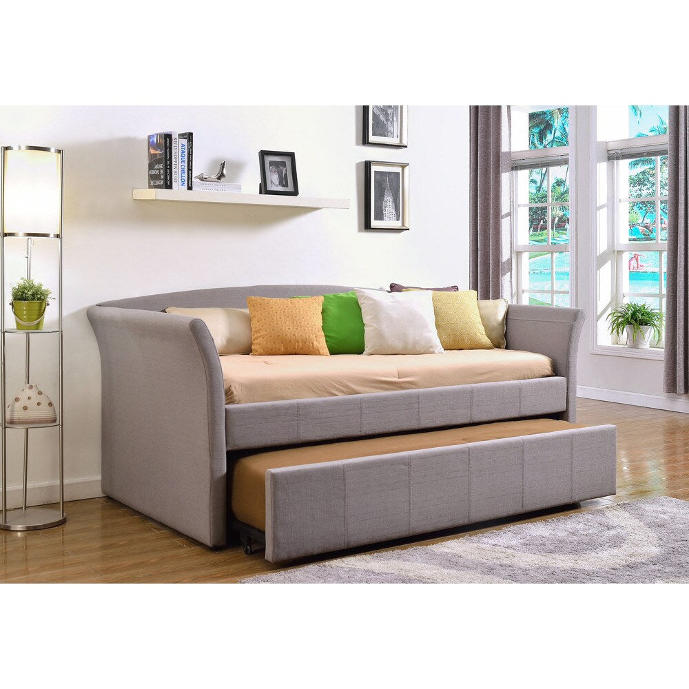 Abbyson Casey Grey Fabric Daybed with Trundle