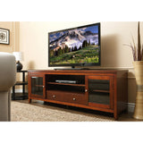 Abbyson Charleston 72-inch Walnut Solid Oak Wood TV Console