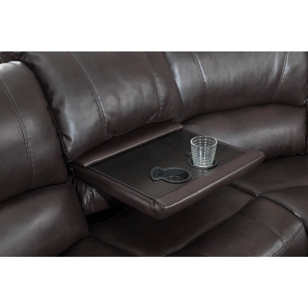 Abbyson Jackson 3-piece Brown Recliner Sectional