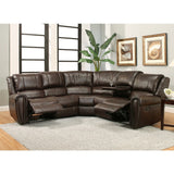 Abbyson Jackson 3-piece Brown Recliner Sectional