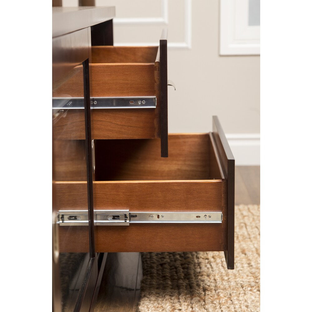 Abbyson Malibu Solid Oak Wood 72-inch Cappuccino TV Console