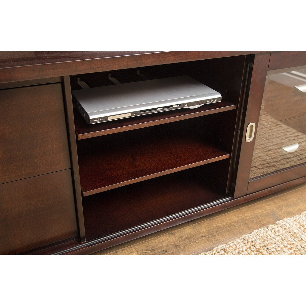 Abbyson Malibu Solid Oak Wood 72-inch Cappuccino TV Console