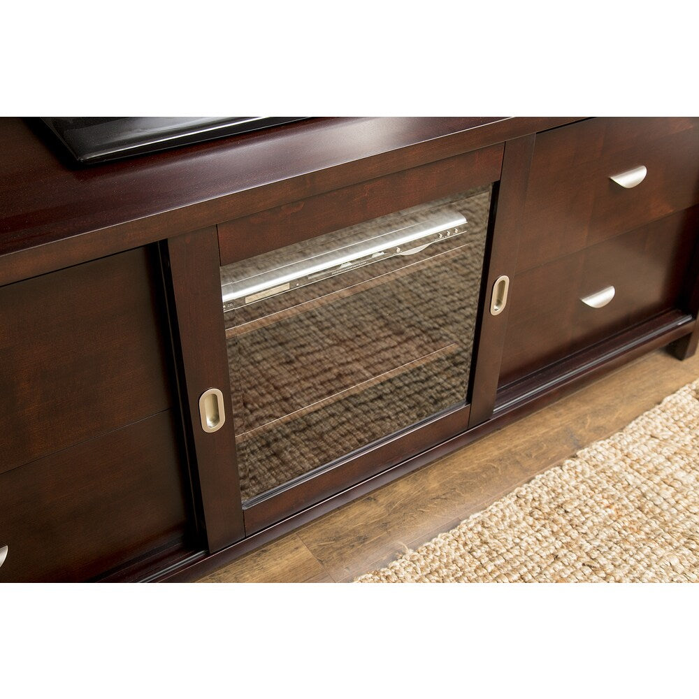 Abbyson Malibu Solid Oak Wood 72-inch Cappuccino TV Console