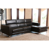 Abbyson Monticello Top Grain Leather Functional Sectional