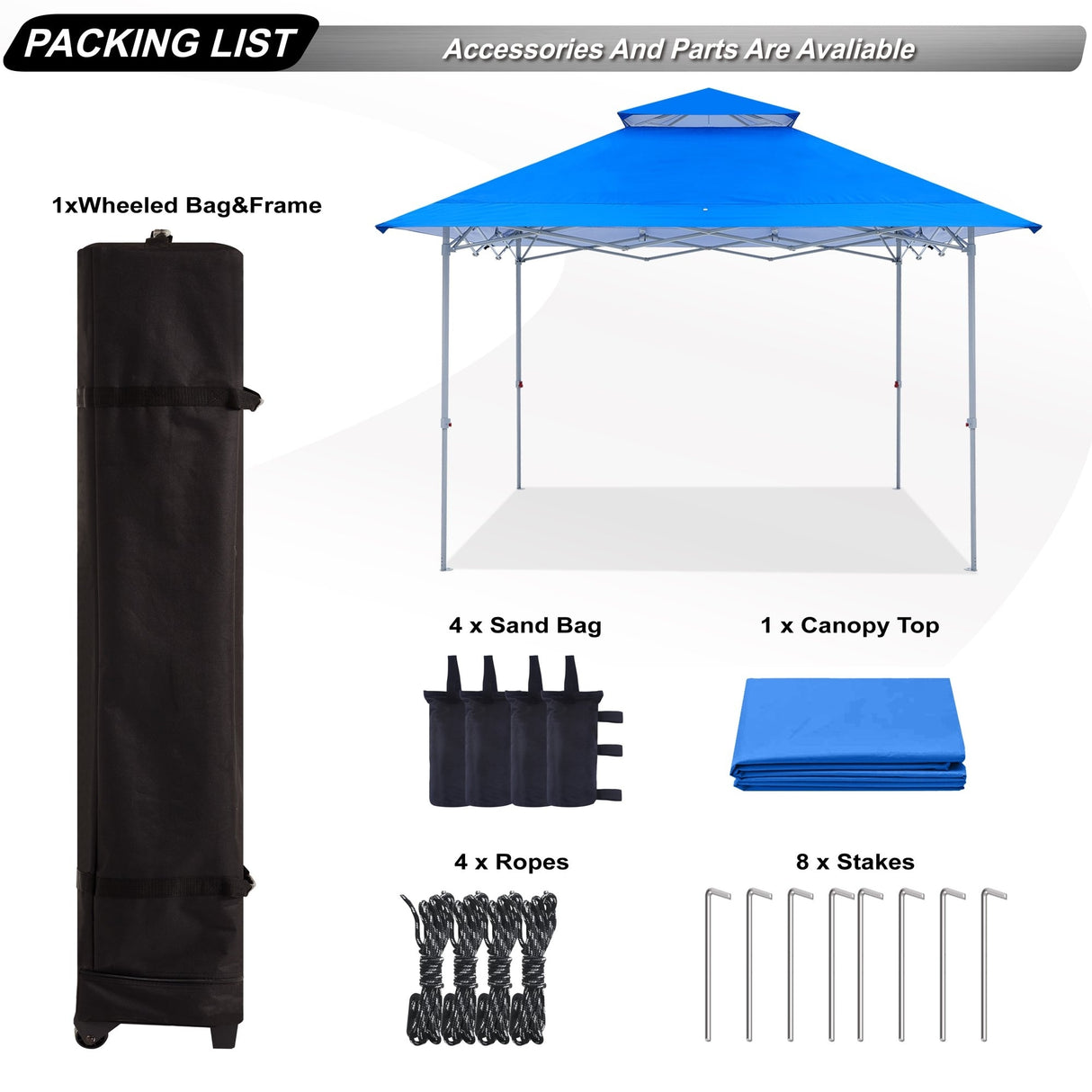 ABCCANOPY Easy Set-up 13x13 Canopy Tent - 13ftx13ft