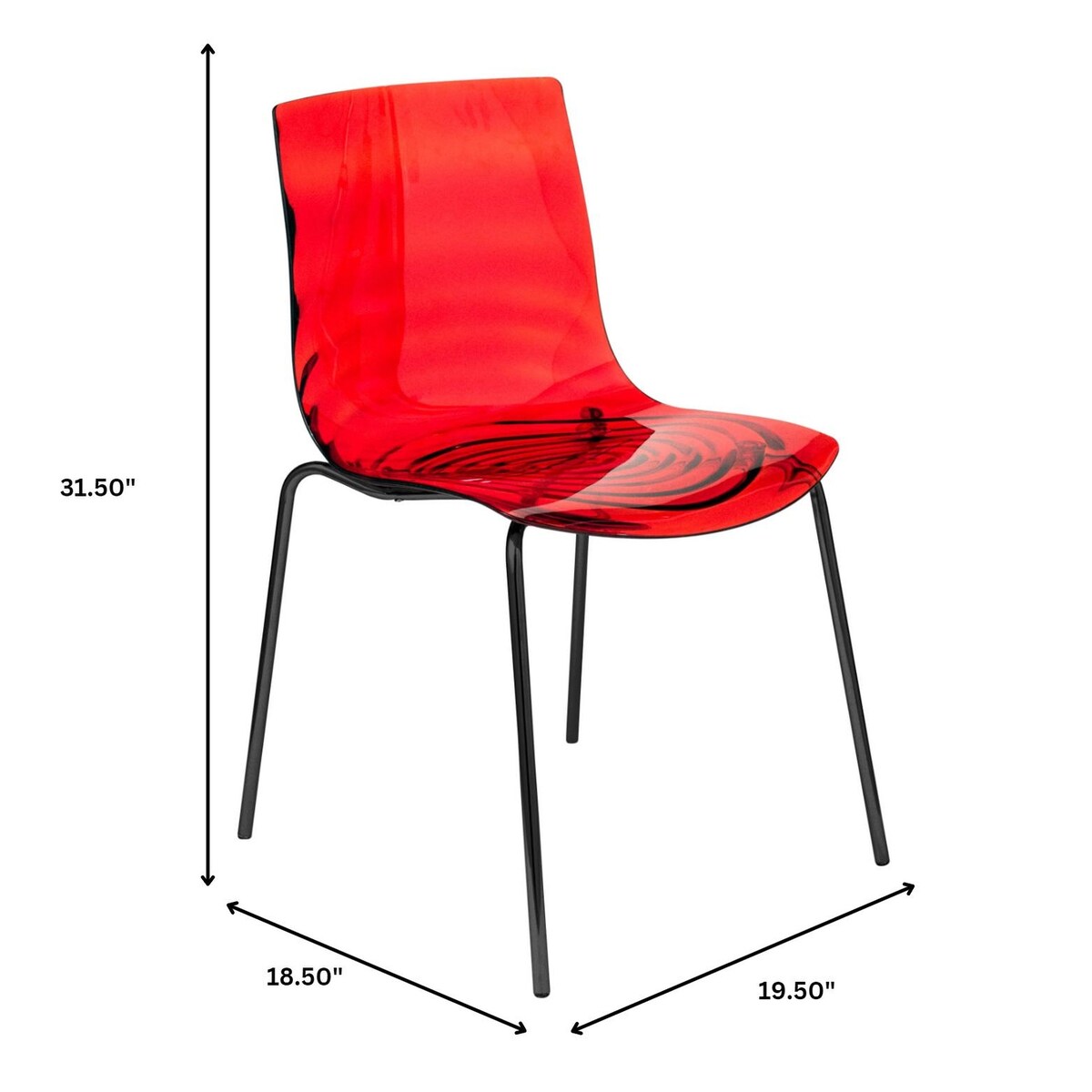 ABS Plastic Dining Chair with Stainless-Steel Legs Astor Series by LeisureMod