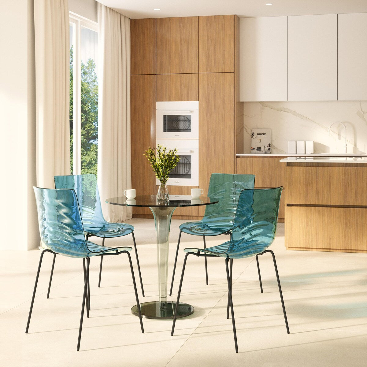 ABS Plastic Dining Chair with Stainless-Steel Legs Astor Series by LeisureMod