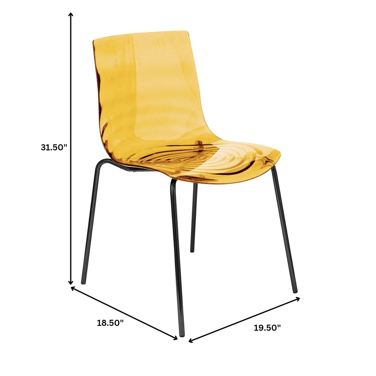ABS Plastic Dining Chair with Stainless-Steel Legs Astor Series by LeisureMod