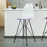 ABS Resin Barstool with Black Steel Base Cresco Series by LeisureMod