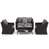 4-Piece Outdoor Rattan Patio Furniture Set