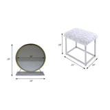 ACME Adao Vanity Mirror and Stool