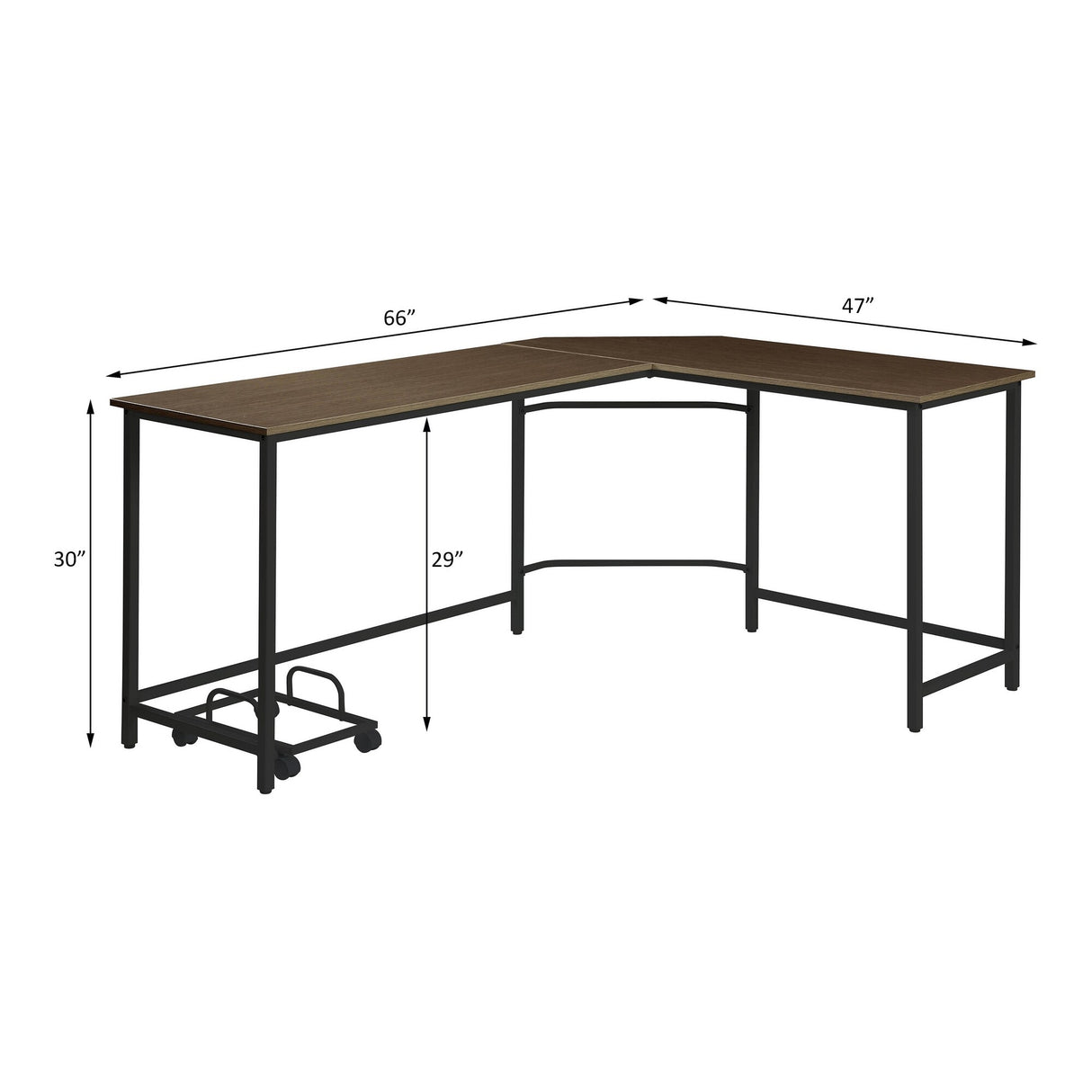 ACME Bambina Computer Desk in Black and Oak