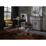 ACME Brancaster Rectangular Console Table in Retro Brown and Aluminum