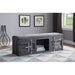 ACME Cargo Storage Bench in Gray Fabric & Gunmetal