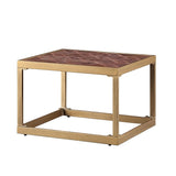 ACME Genevieve End Table in Retro Brown Top Grain Leather