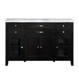 ACME Hussein Server in Marble & Black Finish