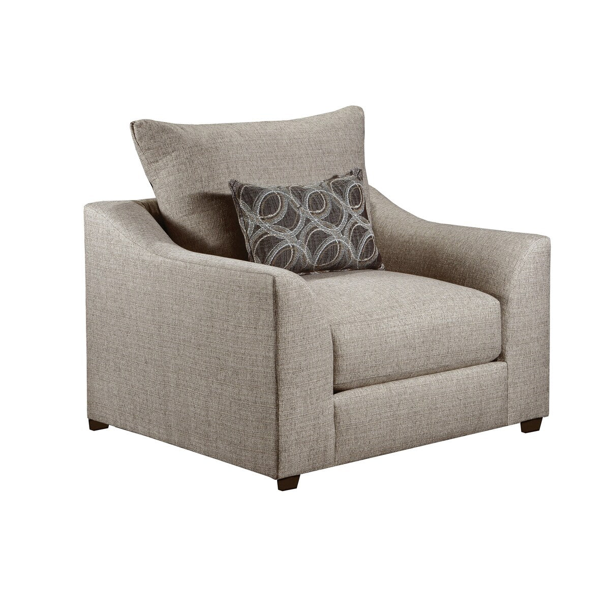 ACME Petillia Sandstone Fabric Pillow Back Arm Chair
