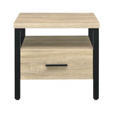 ACME Yawan Rectangular Accent Table in Oak and Black