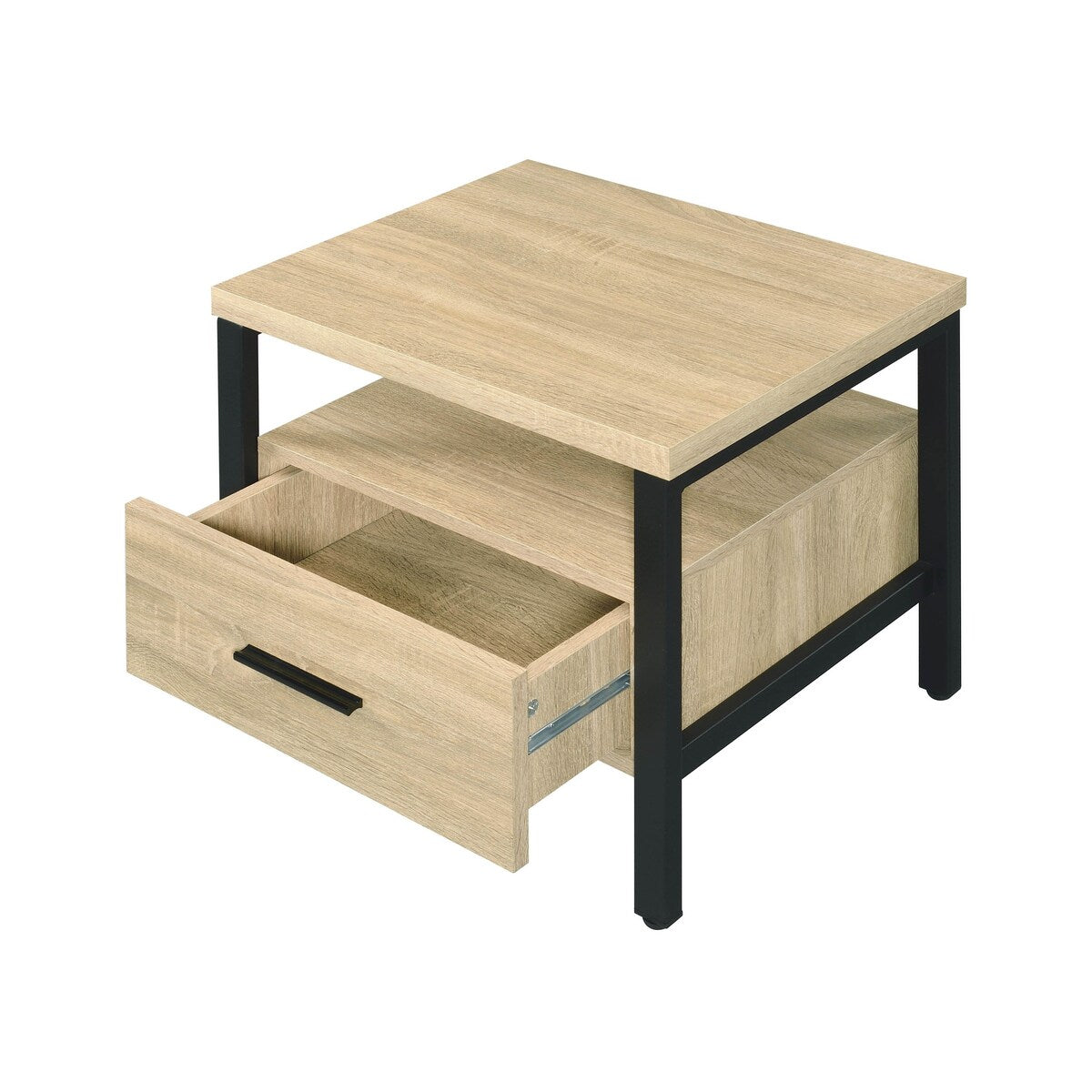 ACME Yawan Rectangular Accent Table in Oak and Black