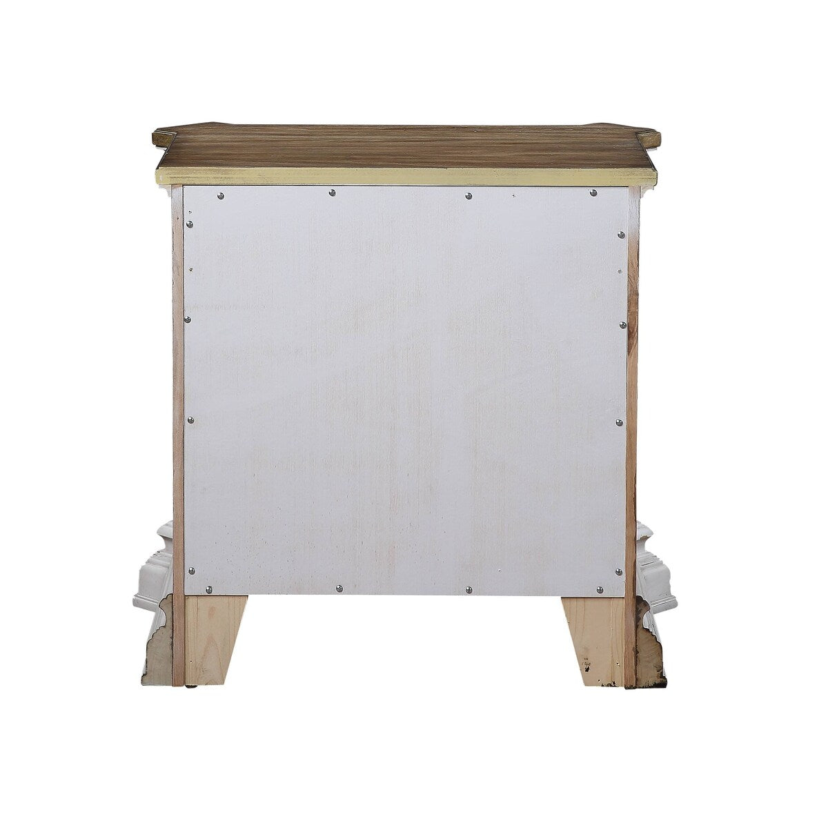 ACME York Shire Nightstand in Antique White and Dark Charcoal
